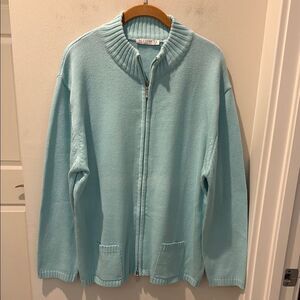 Bluhmod Women's Light Blue Zip-Up Cardigan size XXL